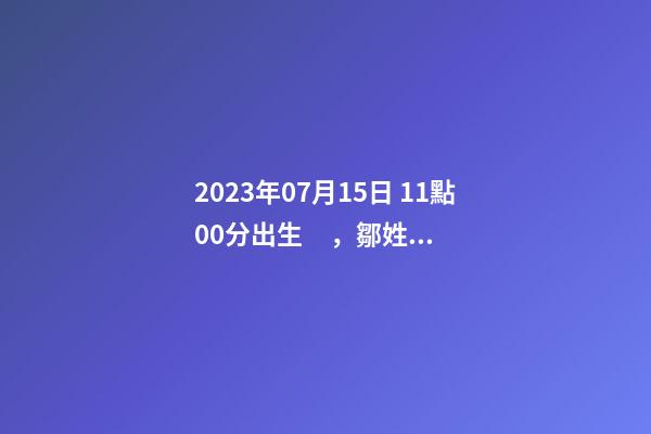 2023年07月15日 11點00分出生，鄒姓起什么名字好聽？名字要八字